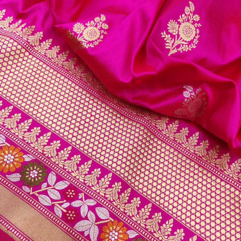Pink Colour Katan Silk Handwoven Banarasi Saree
