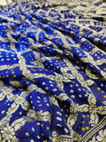 Blue Color Banarasi Handwoven Bandhani Saree