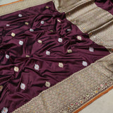 Brown Color Pure Katan Silk Handwoven Banarasi Saree