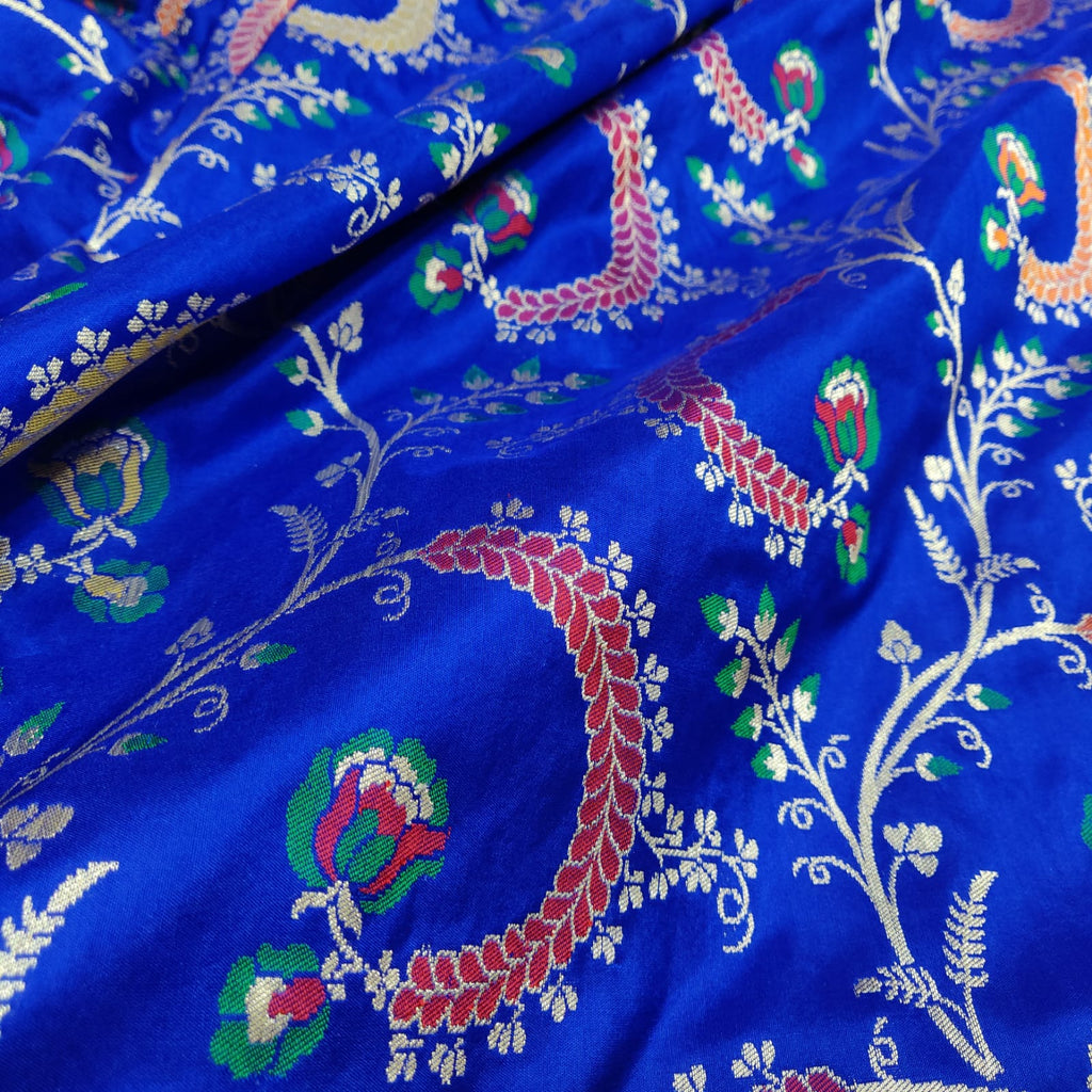 Blue Colour Pure Katan Silk Handwoven Banarasi Saree