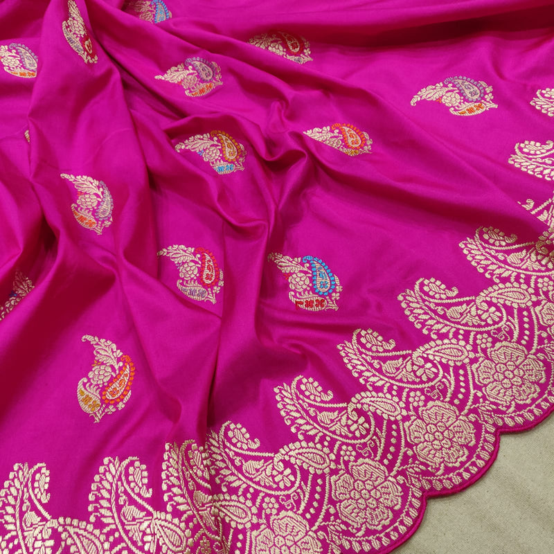 Pink Color Katan Silk Handwoven Banarasi Saree