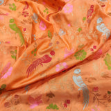 Orange Color Pure Katan Silk Handwoven Banarasi Saree