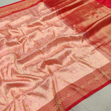 Pure Katan Silk Handwoven Tanchoi Banarasi Saree