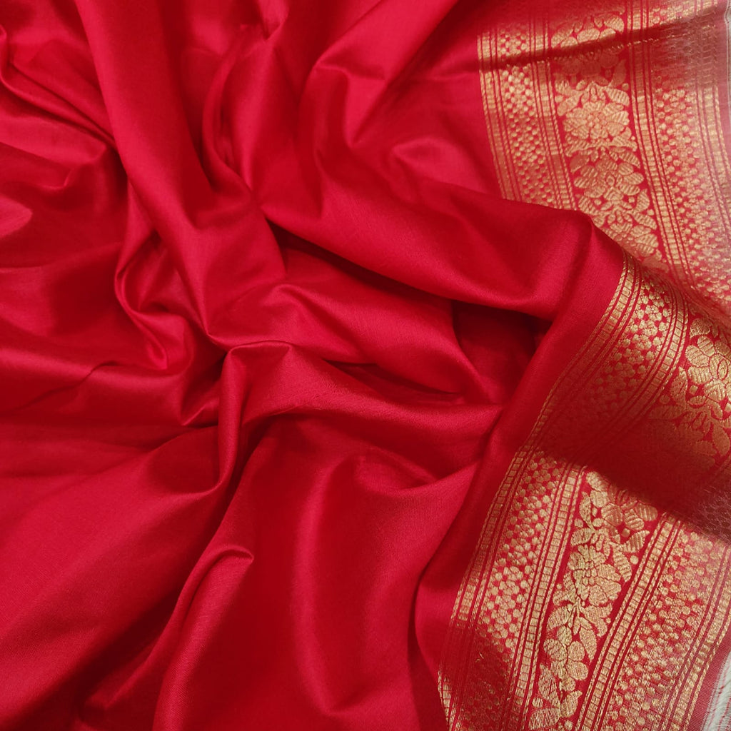 Pure Katan Silk Handwoven Tanchoi Banarasi Saree