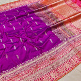 Magenta Colour Katan Silk Handwoven Banarasi Saree