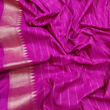 Magenta Color Pure Katan Silk Handwoven Banarasi Jungla Saree