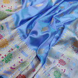 Sky Blue Colour Katan Silk Handwoven Banarasi Saree