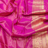 Pink Color Pure Katan Silk Handwoven Banarasi Saree