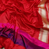 Lavender Color Kora Silk Handwoven Banarasi Saree