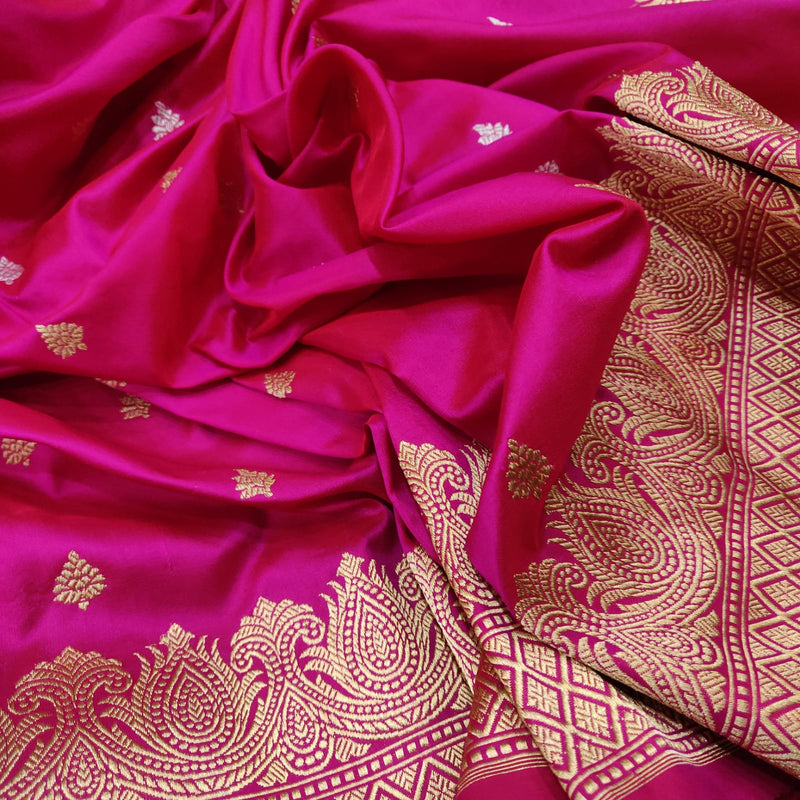 Banarasi Pure Katan Silk Saree in Magenta : SPM424