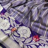 Blue Color Pure Katan Silk Handwoven Banarasi Saree