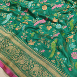 Green Color Pure Katan Silk Handwoven Banarasi Saree