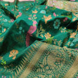 Green Color Pure Katan Silk Handwoven Banarasi Saree