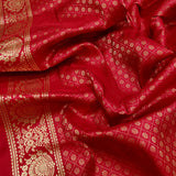Red Colour Pure Katan Silk Handwoven Banarasi Saree