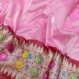 Pink Colour Pure Tissue Silk Handwoven Banarasi Saree