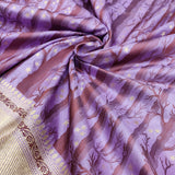 Lavender Colour Pure Katan Silk Handwoven Banarasi Saree