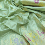 Pastel Color Pure Katan Silk Handwoven Banarasi Saree