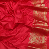Red Color Pure Katan Silk Handwoven Banarasi Saree