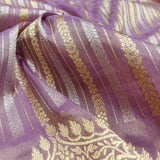 Lavender Colour Pure Tissue Silk Handwoven Banarasi Saree