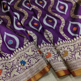 Purple Color Pure Katan Silk Handwoven Banarasi Saree