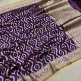 Purple Color Pure Katan Silk Handwoven Banarasi Saree
