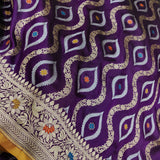Purple Color Pure Katan Silk Handwoven Banarasi Saree