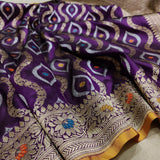 Purple Color Pure Katan Silk Handwoven Banarasi Saree