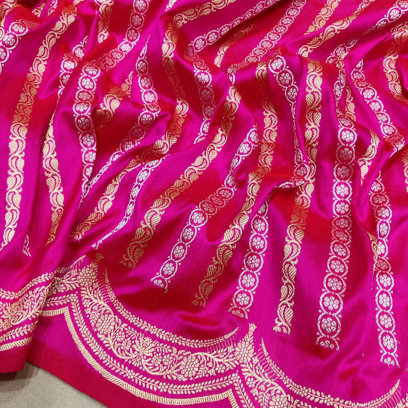 Pink Color Pure Katan Silk Handwoven Banarasi Saree