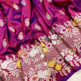 Dual Shade Pure Katan Silk Handwoven Banarasi Saree.