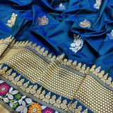 Blue Colour Katan Silk Handwoven Banarasi Saree