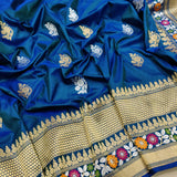 Blue Colour Katan Silk Handwoven Banarasi Saree