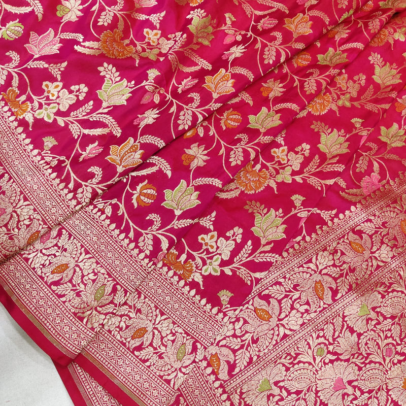 Pink Color Pure Katan Silk Handwoven Banarasi Saree