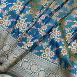 Dual Shade Pure Katan Silk Handwoven Banarasi Saree