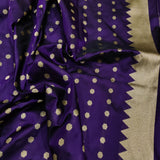 Purple Colour Pure Katan Silk Handwoven Banarasi Saree