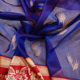 Purple Colour Pure Kora Silk Handwoven Banarasi Saree