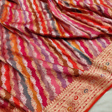 Multicolor Pure Katan Silk Handwoven Banarasi Saree