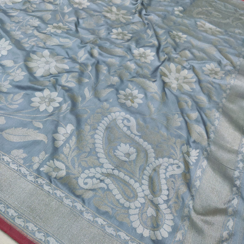 Katan Silk Ektara jamdani Banarasi saree