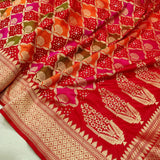 Multicolor Pure Katan Silk Handwoven Banarasi Saree