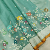 Pure Ektara Kora Jamdani Handwoven Banarasi Saree