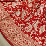 Red Color Pure Katan Silk Handwoven Banarasi Saree