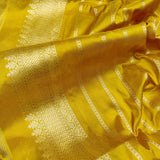 Yellow colour Pure Katan Silk Handwoven Banarasi Saree