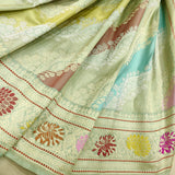 Multicolor Pure Katan Silk Handwoven Banarasi Saree