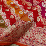 Multicolor Pure Katan Silk Handwoven Banarasi Saree