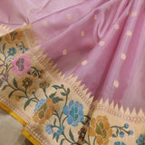 Light Pink Colour Kora Silk Handwoven Banarasi Saree