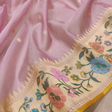 Light Pink Colour Kora Silk Handwoven Banarasi Saree