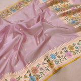 Light Pink Colour Kora Silk Handwoven Banarasi Saree