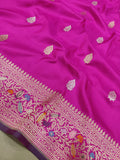 Pink Color Pure Katan Silk Handwoven Banarasi Saree