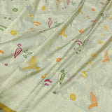 Off White Katan Silk Handwoven Banarasi Saree