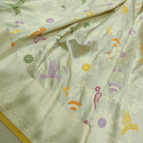 Off White Katan Silk Handwoven Banarasi Saree