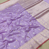 Lavender Colour Pure Katan Silk Handwoven Banarasi Saree